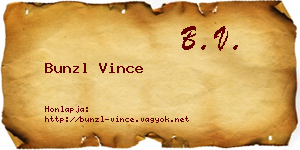 Bunzl Vince névjegykártya
